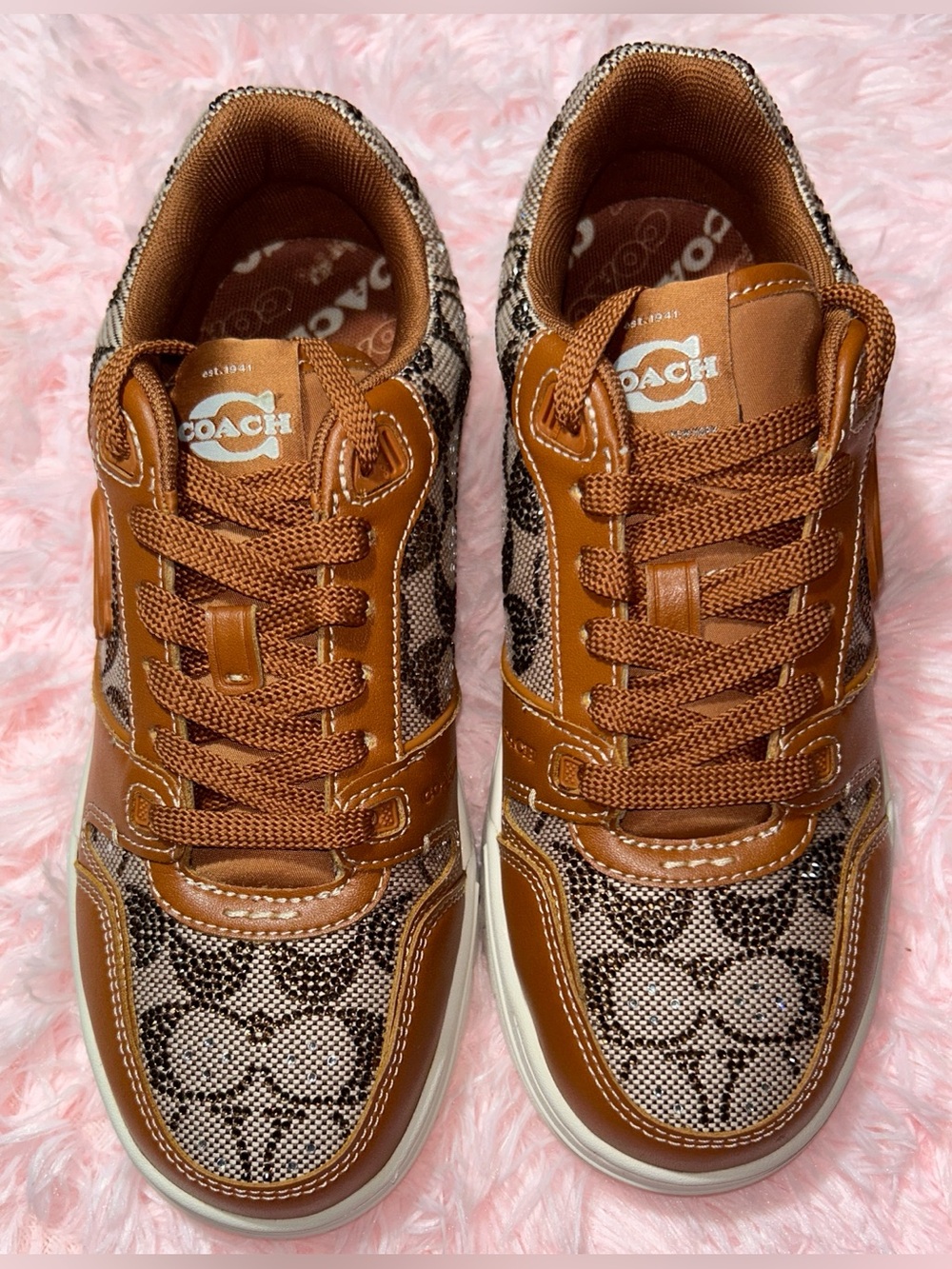 Coach Crystal Signature SoHo Sneaker/ Burnished Amber - Picture 2 of 9